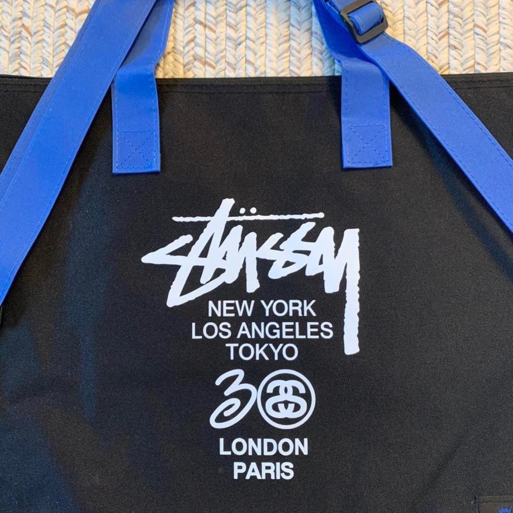 Stussy black tote shoulder handbag bag - Picture 3 of 4
